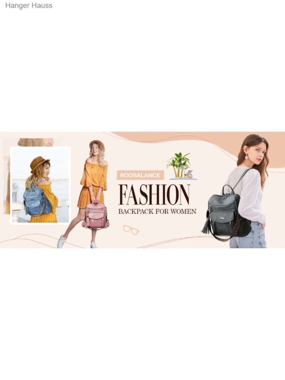 Women's PU Leather Convertible Fashion Backpack Purse, Shoulder Bag 4-in-1